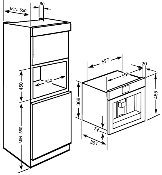 Схема встраивания Smeg CMS4601NX