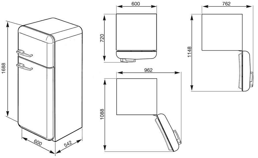 Схема встраивания Smeg FAB30RP1