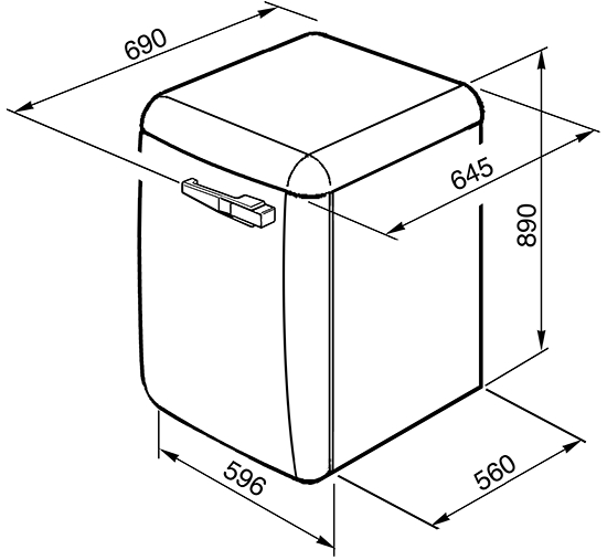 Схема встраивания Smeg LBB14PK-2