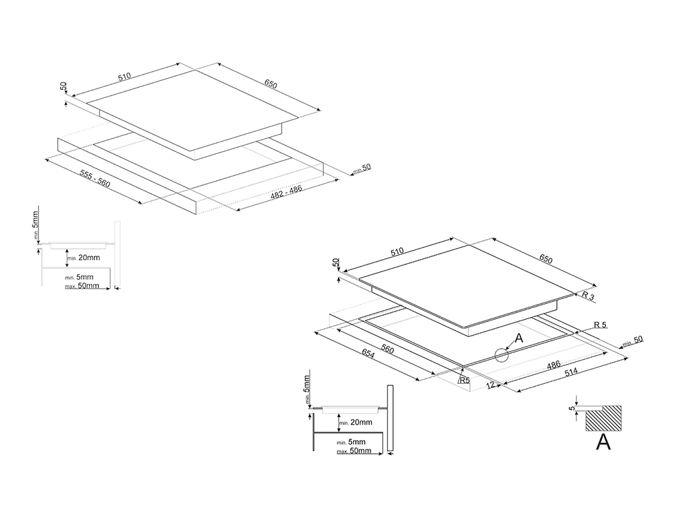 Схема встраивания Smeg PM3643D