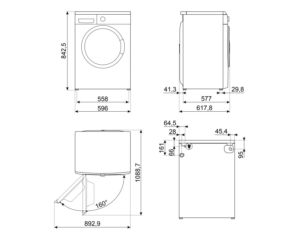 Схема встраивания Smeg WM3T04RU