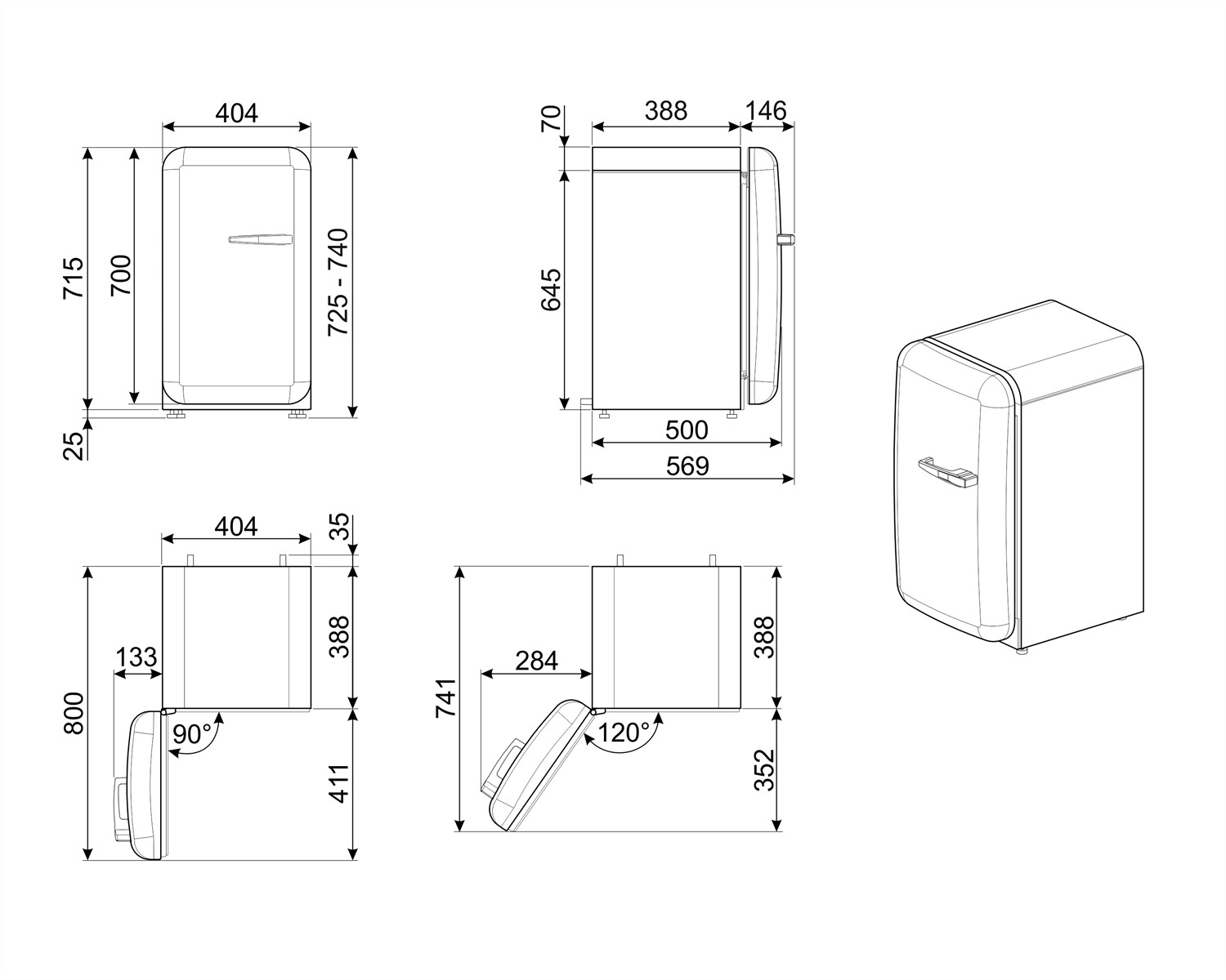 Схема встраивания Smeg FAB5LBL5