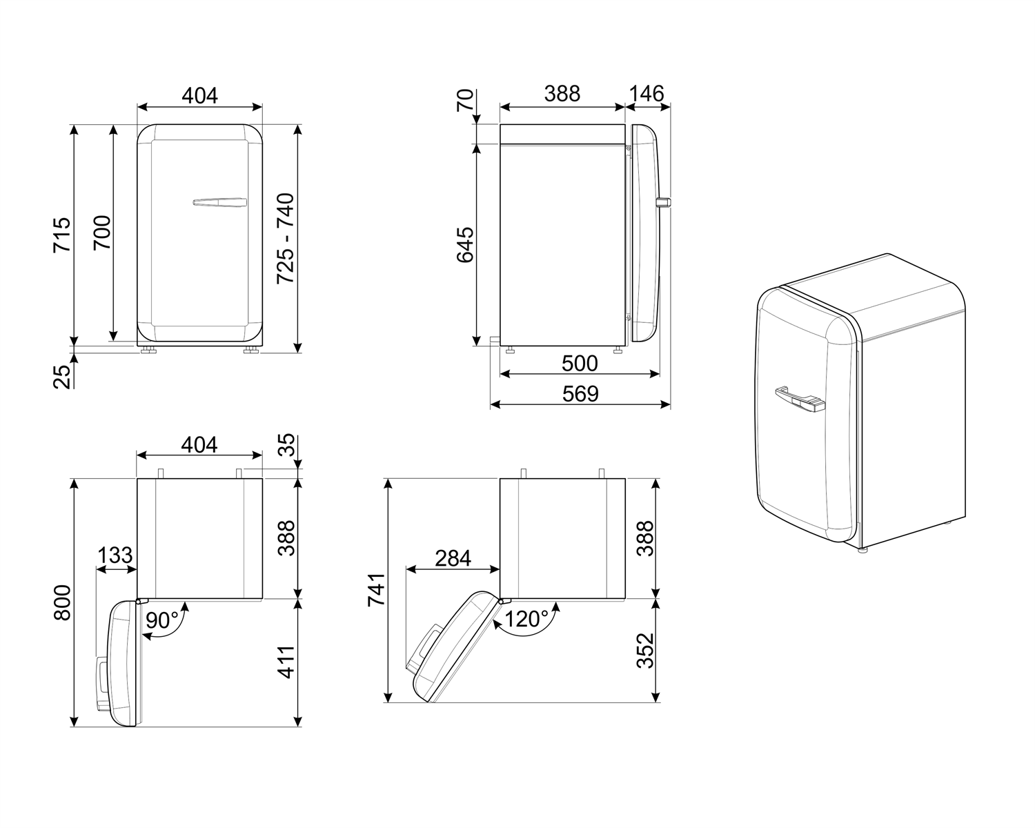 Схема встраивания Smeg FAB5LCR5