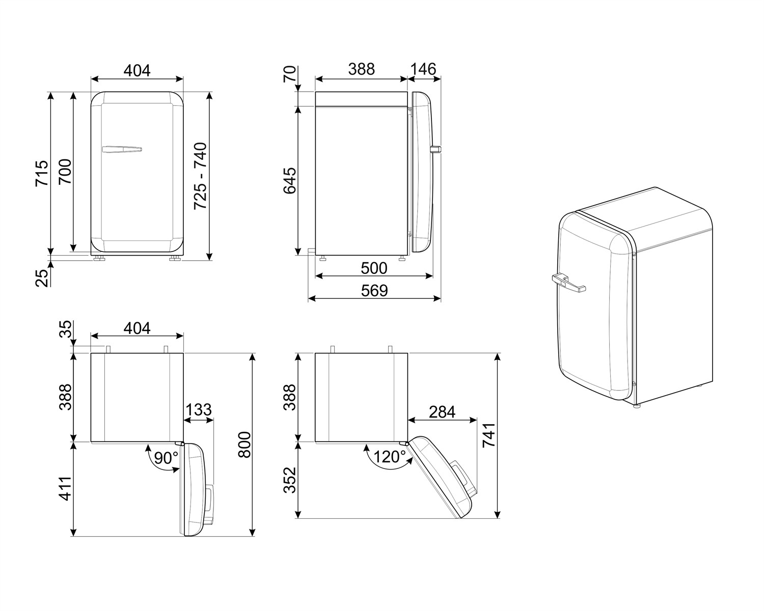 Схема встраивания Smeg FAB5RBL5