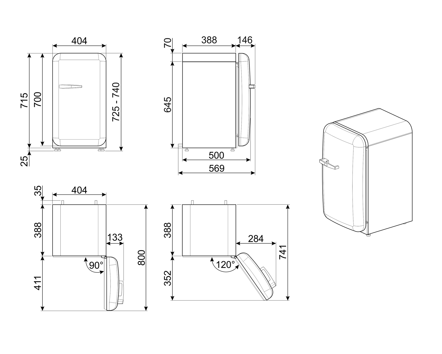 Схема встраивания Smeg FAB5RPB5