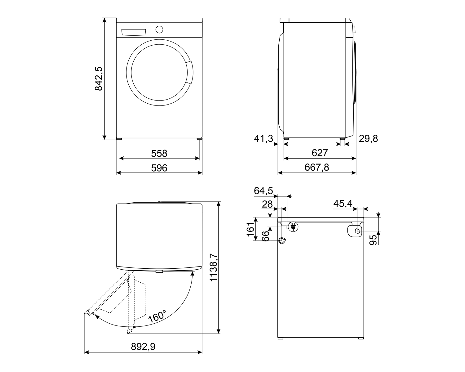 Схема встраивания Smeg WM3T24RU