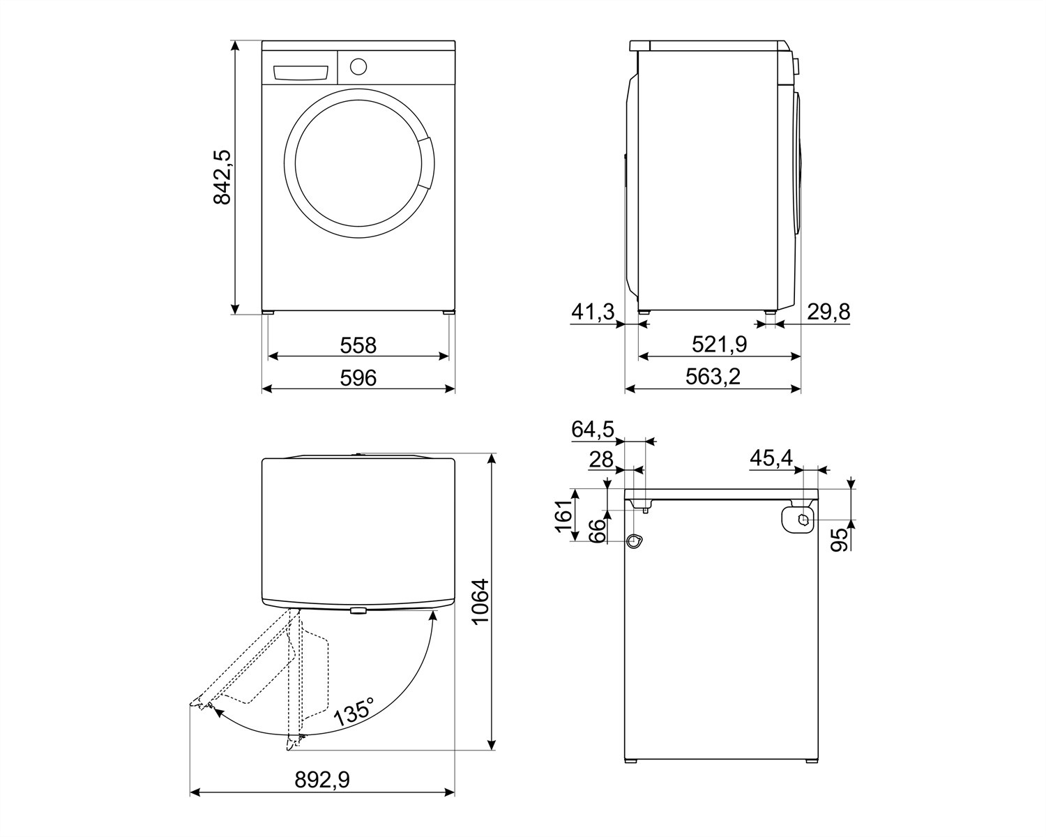 Схема встраивания Smeg WM3T84RU